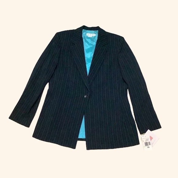 Garfield & Marks Jackets & Blazers - ✨ GARFIELD & MARKS Pinstripe Navy Blue Blazers NEW - Size 14